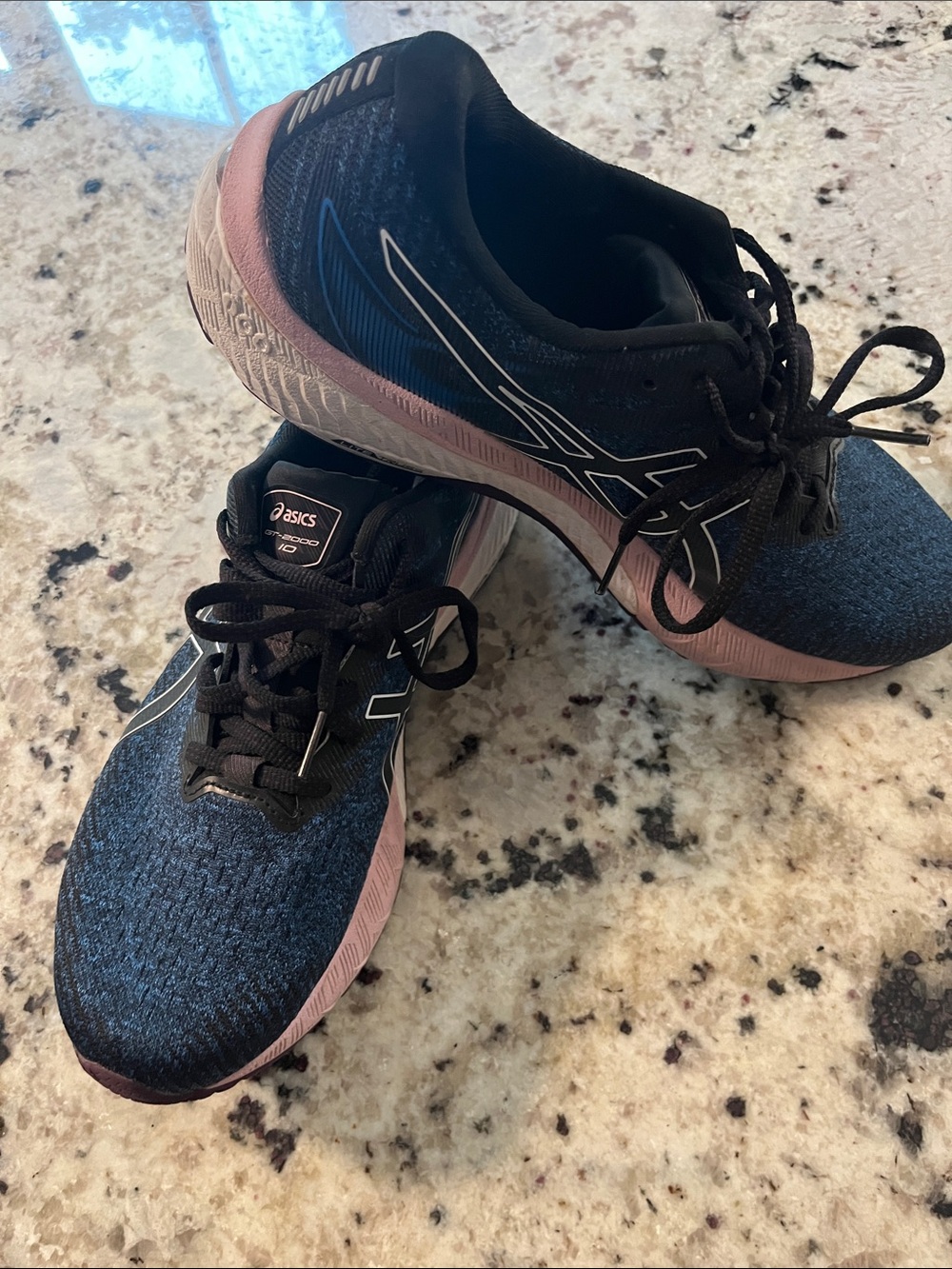 ASICS Women's Black Blue and Pink Athletic Running Shoes